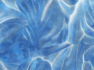 Poster - Abstract blue patterns with flowing lines and textures creating a soothing visual effect