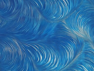 Poster - Dynamic blue abstract pattern illustrating flowing waves and textures with intricate lines and shapes