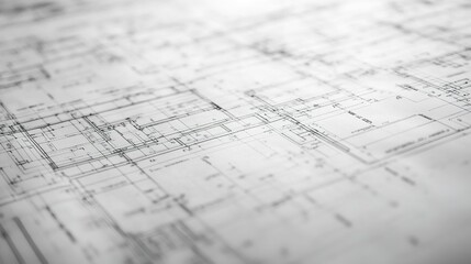 Poster - Detailed Architectural Blueprint with Precise Measurements and Lines