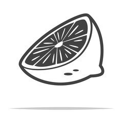 Wall Mural - lemon cut in half icon transparent vector isolated