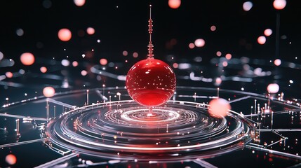 Poster - Abstract high-tech electronic interface with smooth futuristic circuit connections and AI design.