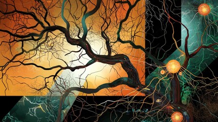 Poster - Abstract technology-inspired background featuring AI circuitry, glowing nodes, and electric energy flow.