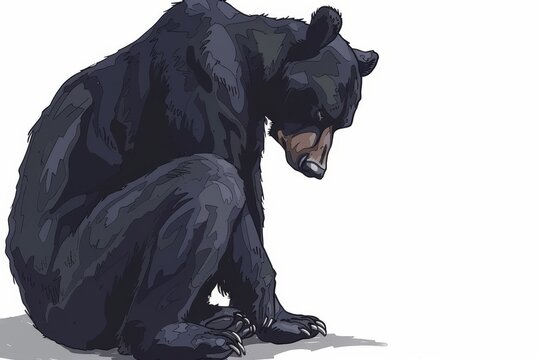 Illustration of a cute cartoon bear on a white background