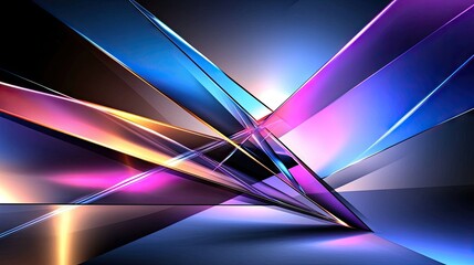 Aufkleber - Dark aesthetic abstract background with glowing purple and blue streaks.