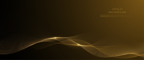 Aufkleber - Abstract gold luxury background. Vector illustration art, element with gold light glow effect, texture, gradient color. Modern graphic design, decoration for banner template or technology background