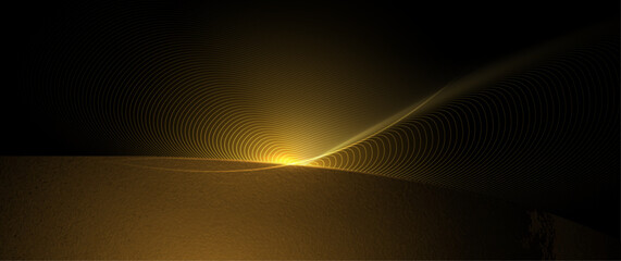 Fototapete - Vector abstract light gold effect, flow line, motion pattern and golden gradient color for luxury wallpaper, template banner, futuristic background. Illustration modern graphic design with space