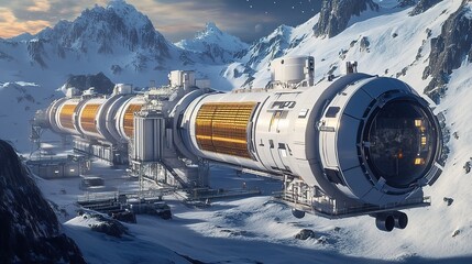 Poster - A zero-gravity industrial facility creating space-ready materials.
