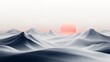 © Aimage - Minimalist surreal landscape with smooth flowing hills and a soft pastel sun rising in the background. Dreamlike abstract scenery with gentle textures and negative space for a tranquil atmosphere.