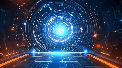 Poster - futuristic electronic circuit technology in an abstract design generative ai