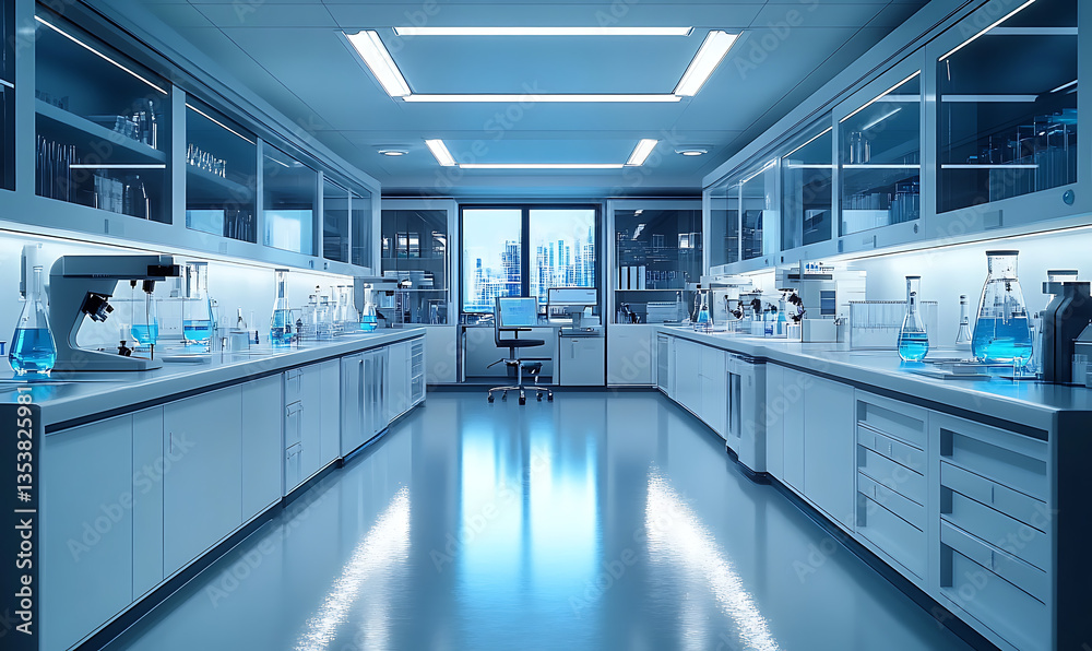 Interior design and layout of a scientific lab の Stock イラスト | Adobe Stock