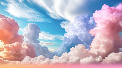 Poster - Soft pastel gradient with dreamy clouds, blending pink, blue, and lavender tones.