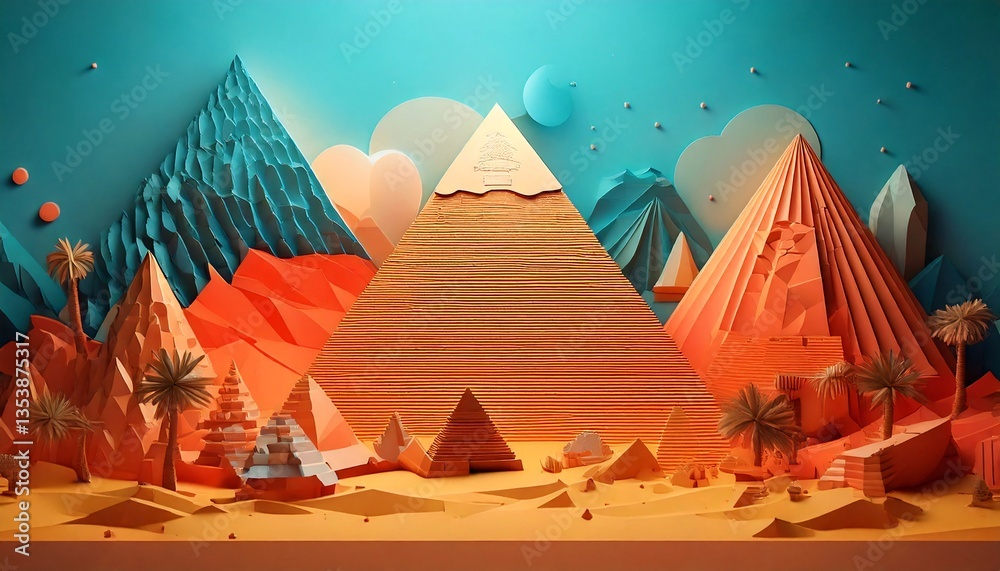 papercraft of building The Great Pyramid of Giza Stock Photo | Adobe Stock