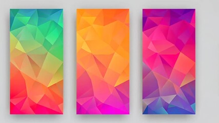 Poster - colorful low polygon background infographics for modern flyers generative ai