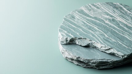 Poster - Green Minimalist Clean Lines Mint Slate Slice on Soft Base