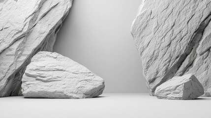 Poster - Minimalist Slate Layer with Pure White Base and No Distractions Text
