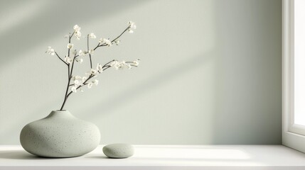 Leinwandbilder - Minimalist Smooth Stone Soft Pistachio Green Simple and Pure Text