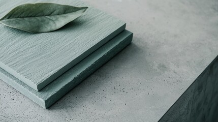 Leinwandbilder - Simple Minimalist Slate Layer with Soft Pistachio Green Text