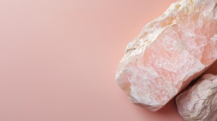 Leinwandbilder - Sparkling stone with soft peach hues in a simple setting