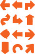 © CDMIZAN - Collection of Orange Arrows Pointing in Various Directions