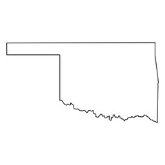 Aufkleber - Outlined vector map of Oklahoma state isolated on white background