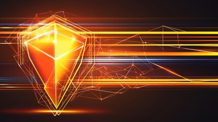 Poster - Stunning diamond set against a dark background symbolizing cyber defense for personal data security and protection