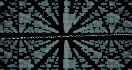 Poster - Keyhole shape over circuit board pattern with digital data processing animation