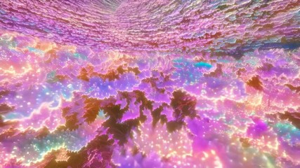 Wall Mural - A colorful, abstract image of a spiral with a green and purple hue