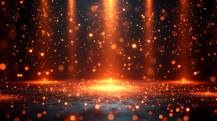 Poster - Orange Sparkle Stage Lights Background