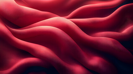 Poster - Red Fabric Texture With Deep Folds