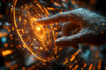 Poster - High-Tech Futuristic Interface With Glowing Circle