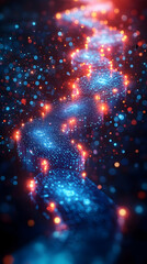 Poster - Abstract Glowing Geometric Shapes Stream