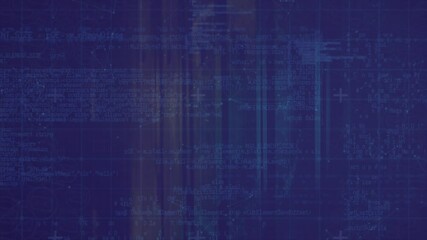 Aufkleber - Digital code and data processing animation over blue abstract background