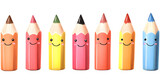 set of colored pencils cartoon
