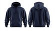 © District - Navy blue hoodie mockup, front and back views