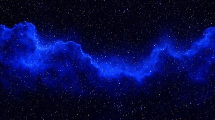 Wall Mural - a cosmic view showing vast blue nebula among many stars