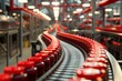 © CojanAI - Automated conveyor line or belt in modern tomato paste in glass jars