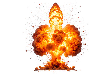 Wall Mural - explosive fireball erupting from a detonation with bright flames