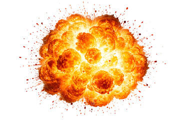 Wall Mural - explosive fireball erupting with bright flames and fiery sparks