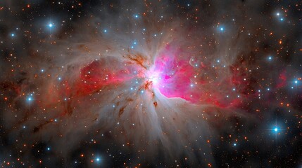 Wall Mural - a beautiful space nebula featuring various colors with bright stars