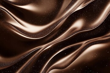 Poster - Abstract Brown Swirling Fabric Texture with Sparkling Glitter