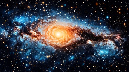 Wall Mural - a swirling colorful galaxy full of stars and space dust