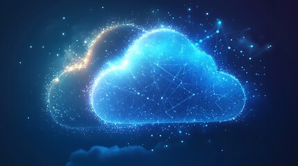 Aufkleber - Abstract Representation of Cloud Computing Network Connections and Data Transfer