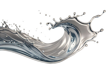 Wall Mural - stunning splash of silver liquid with dynamic wave motion
