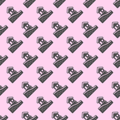 Poster - Ground cut and house foundation solid seamless pattern, construction theme. Vector graphics. Foundation plan for cottage building sign with background, repeat glyph icon.