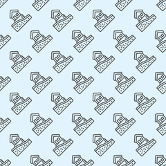 Poster - Ground cut and house foundation line seamless pattern, construction theme. Vector graphics. Foundation plan for cottage building sign with background, repeat line icon.