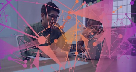 Poster - Discussing animation and data visualization, business professionals in school setting
