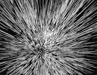 Poster - A black and white starburst with a white background. abstract and has a sense of motion and energy