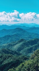 Wall Mural - Breathtaking Clear Blue Sky Over Majestic Mountain Range Views