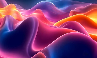 Poster - Abstract Waves of Color Gradient Background Video for Creative Projects