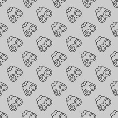 Poster - binoculars line seamless pattern, marine navigation theme. vector graphics. magnifying lens glass, s